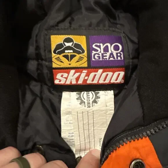 Vtg skidoo jacket Youth size 16 Racing Team Orange Black Bombardier Snowmobile - Picture 2 of 16
